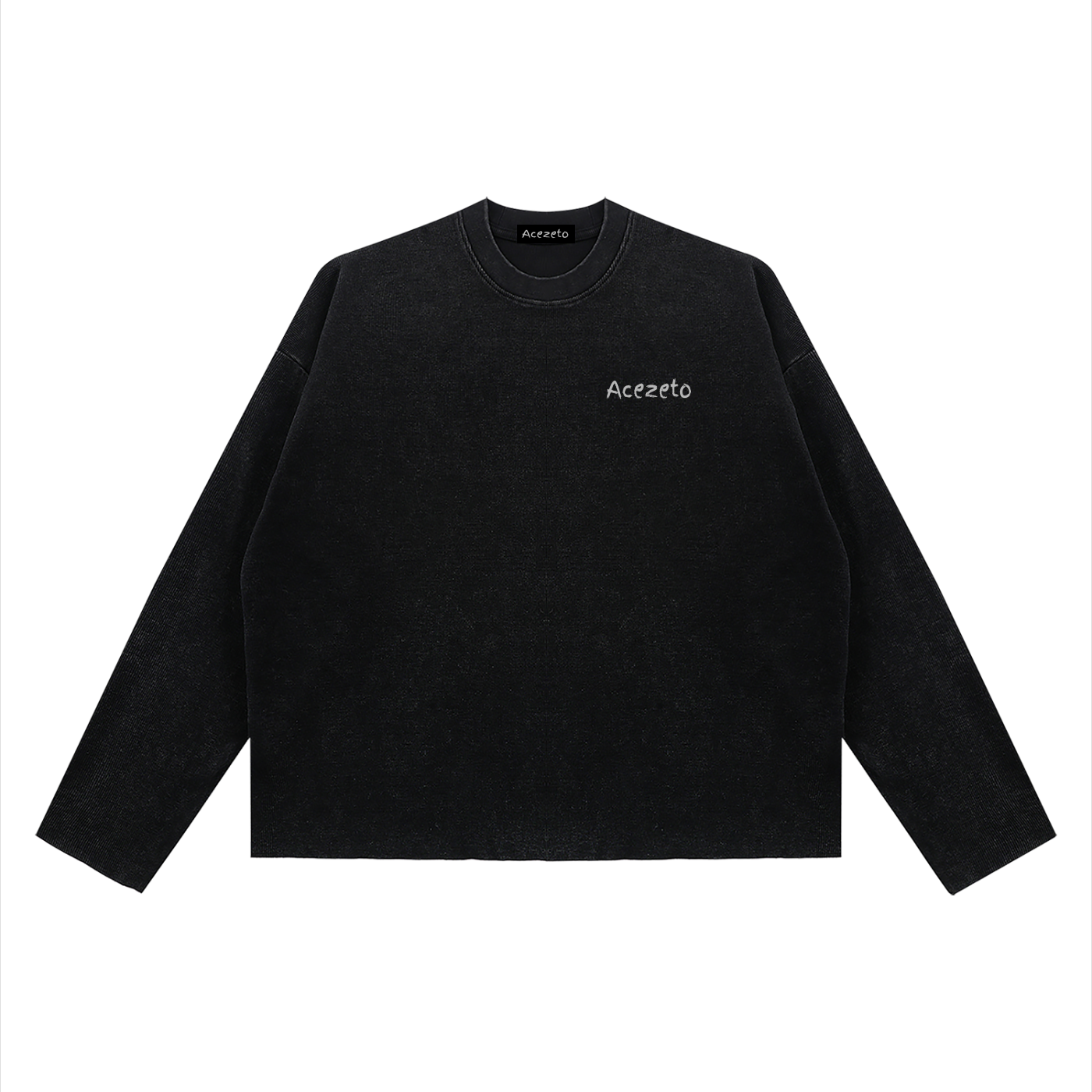 Long Sleeve Waffle - Black